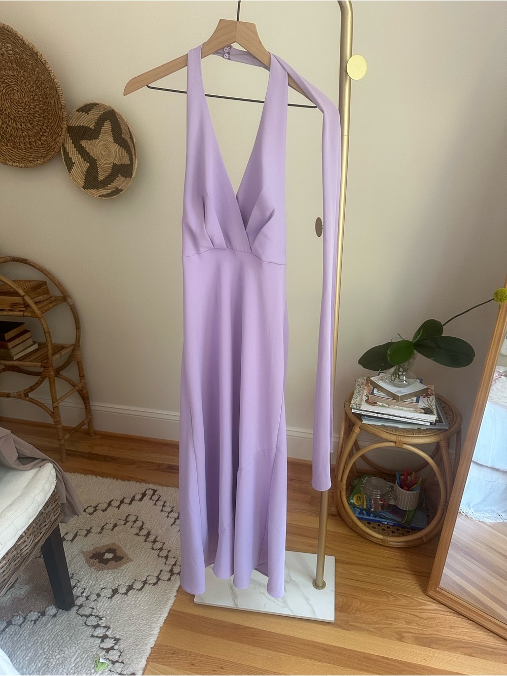 ASTR Hilaire Halter Midi Dress Size Medium Lilac - Picture 6 of 12